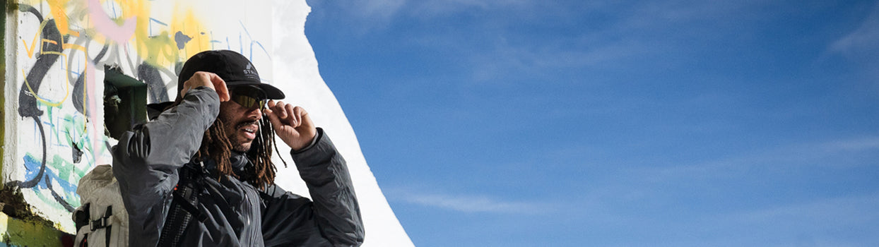 laidback skier in banger touring hat