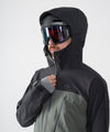 on-model image of strafe outerwear fall/winter 23/24 collection mens pyramid jacket in charcoal
