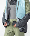 on-model image of strafe outerwear fall/winter 23/24 collection mens nomad jacket in arctic blue