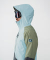 on-model image of strafe outerwear fall/winter 23/24 collection mens nomad jacket in arctic blue