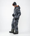 on-model image of strafe outerwear fall/winter 23/24 collection mens sickbird suit in blackout tie dye