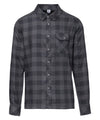 studio image of strafe outerwear summer 2023 ms durant flannel in charcoal plaid