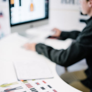 blurry work station