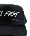 strafe outerwear fall/winter 23/24 collection ski fast trucker hat in black