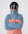 on-model image of strafe outerwear fall/winter 23/24 collection womens sickbird suit in sunset
