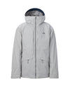 studio image of strafe outerwear 2023 nomad 3l shell jacket in frost grey color
