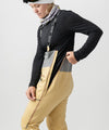 studio on-model image of strafe outerwear 2023 willow 3l shell half bib in dune color