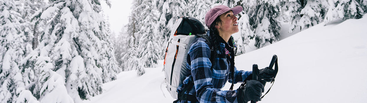 ski touring in ws mountain time flannel