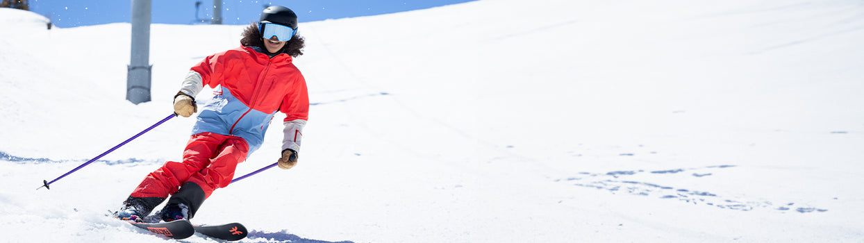 skier in meadow jacket