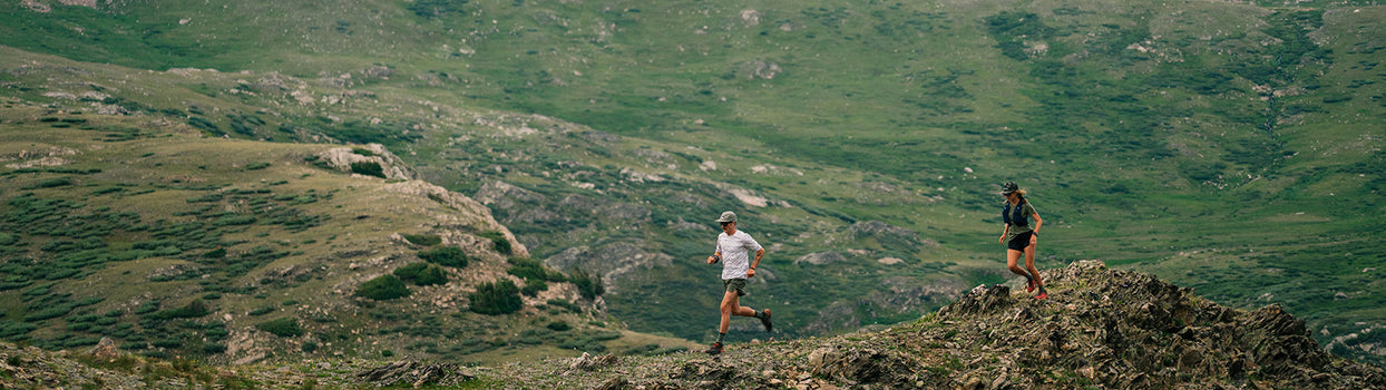 running in the alpine tech tee