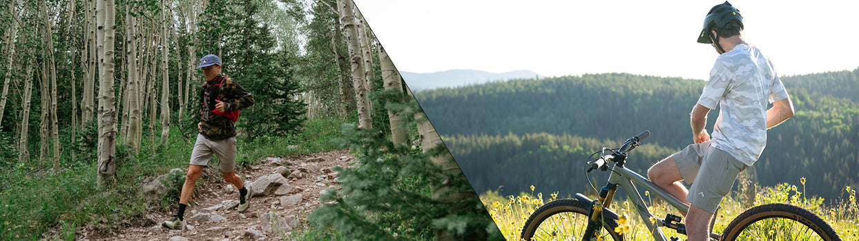 runner and biker in strafe summer gear
