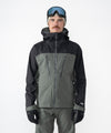 on-model image of strafe outerwear fall/winter 23/24 collection mens pyramid jacket in charcoal