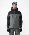 on-model image of strafe outerwear fall/winter 23/24 collection mens pyramid jacket in charcoal 