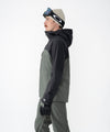 on-model image of strafe outerwear fall/winter 23/24 collection mens pyramid jacket in charcoal