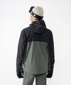 on-model image of strafe outerwear fall/winter 23/24 collection mens pyramid jacket in charcoal