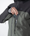 on-model image of strafe outerwear fall/winter 23/24 collection mens pyramid jacket in charcoal