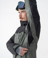 on-model image of strafe outerwear fall/winter 23/24 collection mens pyramid jacket in charcoal