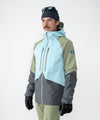 on-model image of strafe outerwear fall/winter 23/24 collection mens nomad jacket in arctic blue 