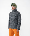on-model image of strafe outerwear fall/winter 23/24 collection mens hayden jacket in distressed stealth camo