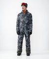 on-model image of strafe outerwear fall/winter 23/24 collection mens sickbird suit in blackout tie dye