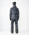 on-model image of strafe outerwear fall/winter 23/24 collection mens sickbird suit in blackout tie dye