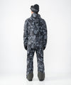 on-model image of strafe outerwear fall/winter 23/24 collection mens sickbird suit in blackout tie dye 