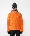 on-model image of strafe outerwear fall/winter 22/23 collection cham pullover in tangerine