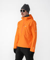 on-model image of strafe outerwear fall/winter 22/23 collection cham pullover in tangerine