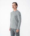 on-model image of strafe outerwear fall/winter 23/24 collection mens tech crew mid-layer in charcoal