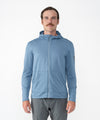 on-model image of strafe outerwear fall/winter 23/24 collection mens basecamp full zip baselayer in storm cloud blue