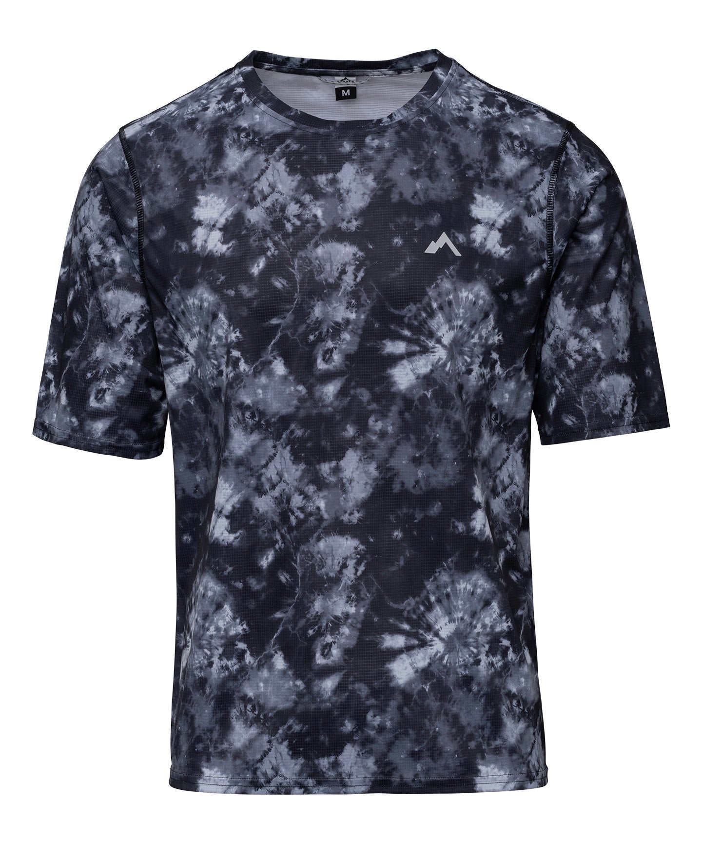 studio image of strafe outerwear summer 2023 ms skyline tech tee in blackout tie dye