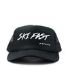 strafe outerwear fall/winter 23/24 collection ski fast trucker hat in black 