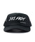 strafe outerwear fall/winter 23/24 collection ski fast trucker hat in black