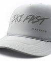 strafe outerwear fall/winter 23/24 collection ski fast trucker hat in frost grey 