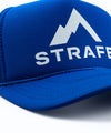 strafe outerwear fall/winter 23/24 collection mega trucker hat in cobalt 