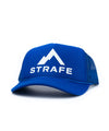 strafe outerwear fall/winter 23/24 collection mega trucker hat in cobalt 