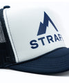 strafe outerwear fall/winter 23/24 collection mega trucker hat in new navy/white