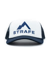 strafe outerwear fall/winter 23/24 collection mega trucker hat in new navy/white