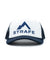 strafe outerwear fall/winter 23/24 collection mega trucker hat in cobalt