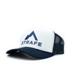 strafe outerwear fall/winter 23/24 collection mega trucker hat in new navy/white