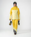 on-model image of strafe outerwear fall/winter 23/24 collection women&#39;s meadow jacket in lemon