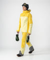 on-model image of strafe outerwear fall/winter 23/24 collection women&#39;s meadow jacket in lemon