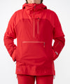 on-model image of strafe outerwear fall/winter 23/24 collection women&#39;s lynx pullover in cherry red