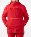 on-model image of strafe outerwear fall/winter 23/24 collection women&#39;s lynx pullover in cherry red 
