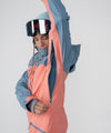 on-model image of strafe outerwear fall/winter 23/24 collection womens sickbird suit in sunset 