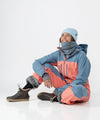 on-model image of strafe outerwear fall/winter 23/24 collection womens sickbird suit in sunset