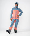 on-model image of strafe outerwear fall/winter 23/24 collection womens sickbird suit in sunset