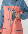 on-model image of strafe outerwear fall/winter 23/24 collection womens sickbird suit in sunset