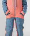 on-model image of strafe outerwear fall/winter 23/24 collection womens sickbird suit in sunset