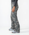 on-model image of strafe outerwear fall/winter 23/24 collection womens pika pant in distressed moss camo